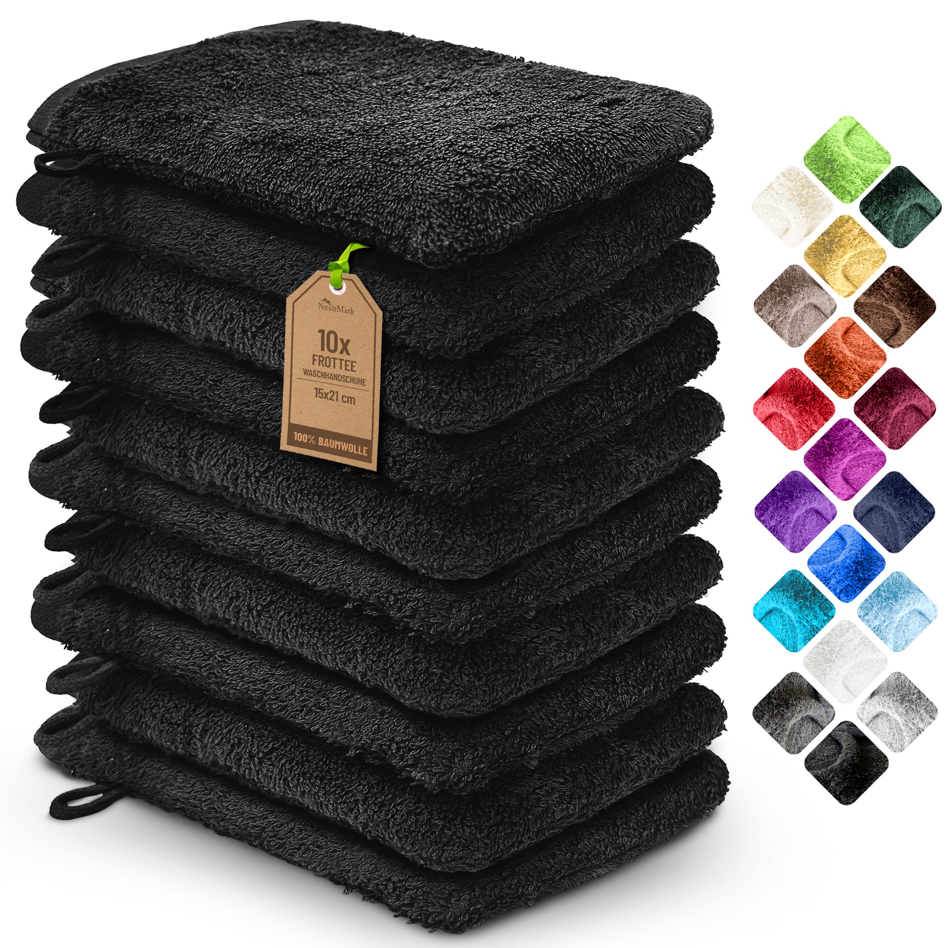 Waschhandschuhe 500 gsm (10er-Set)