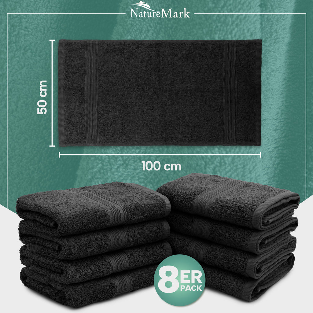 Frottier Handtücher 8er Pack 50x100cm, 100% Baumwolle