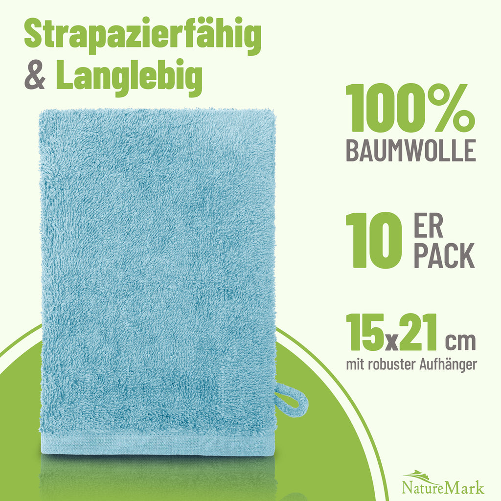 Waschhandschuhe 500 gsm (10er-Set)