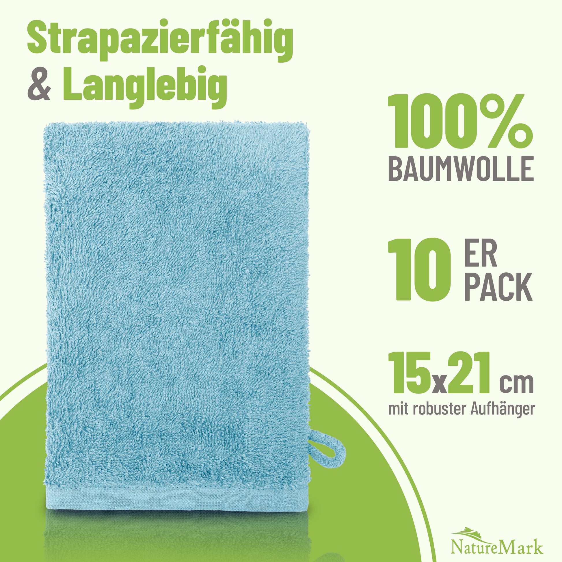 Waschhandschuhe 500 gsm (10er-Set)