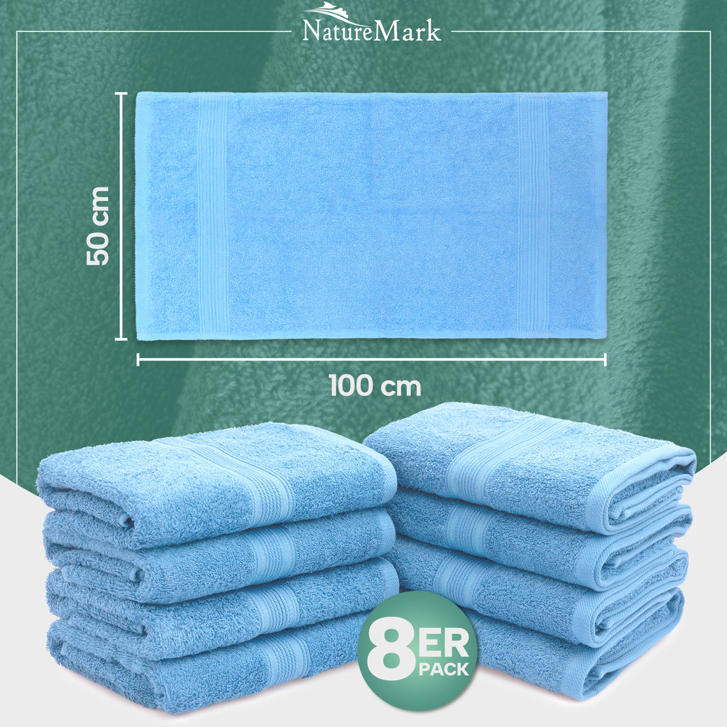 Frottier Handtücher 8er Pack 50x100cm, 100% Baumwolle