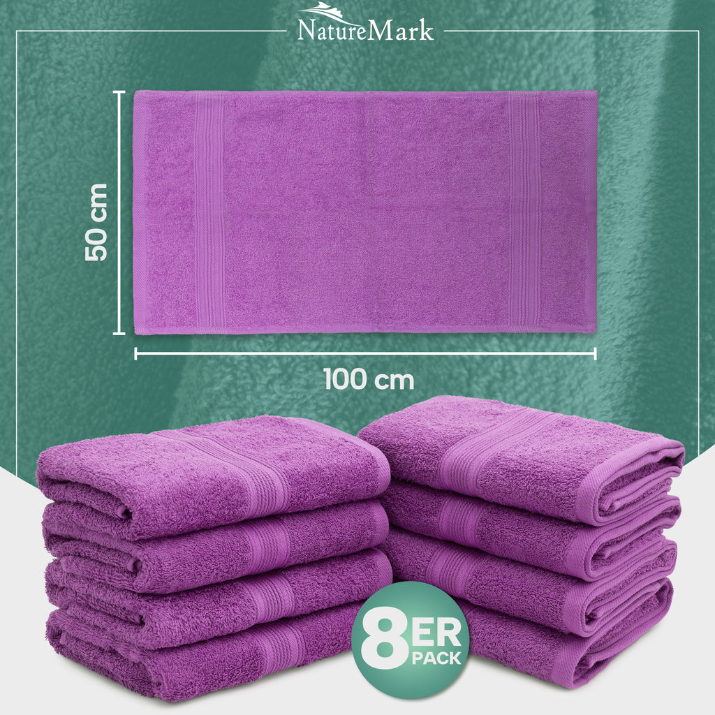 Frottier Handtücher 8er Pack 50x100cm, 100% Baumwolle