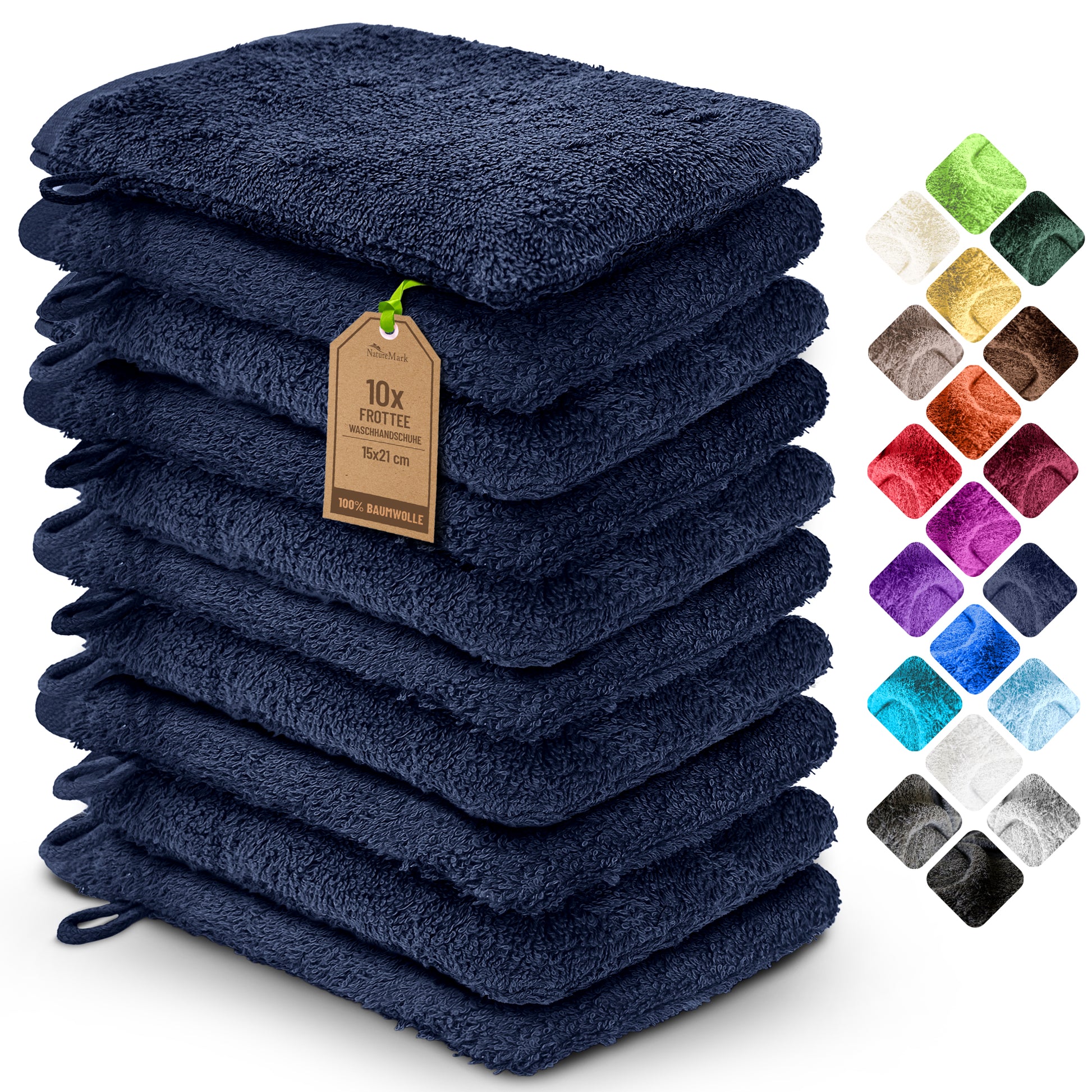 Waschhandschuhe 500 gsm (10er-Set)