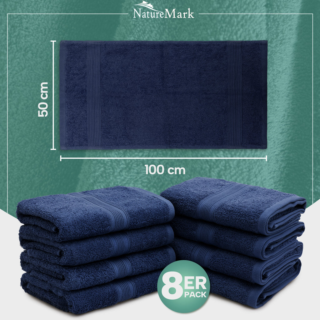 Frottier Handtücher 8er Pack 50x100cm, 100% Baumwolle
