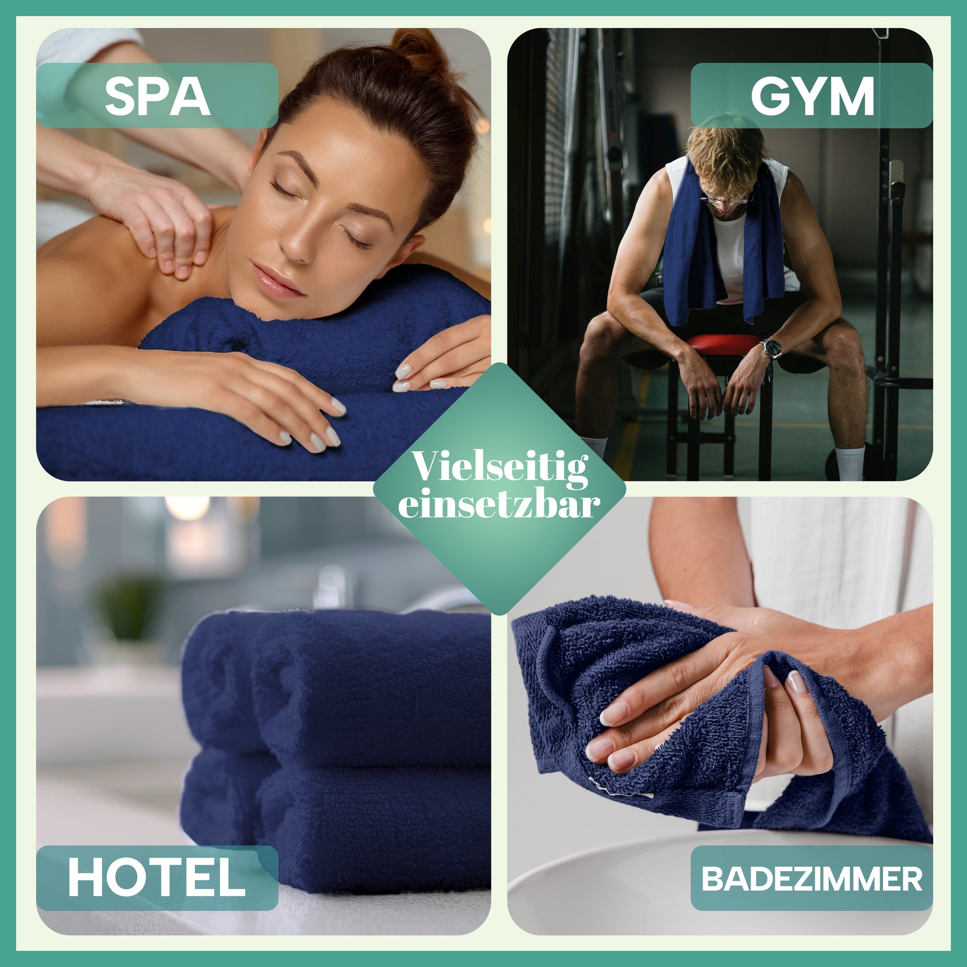 Frottier Handtücher 8er Pack 50x100cm, 100% Baumwolle