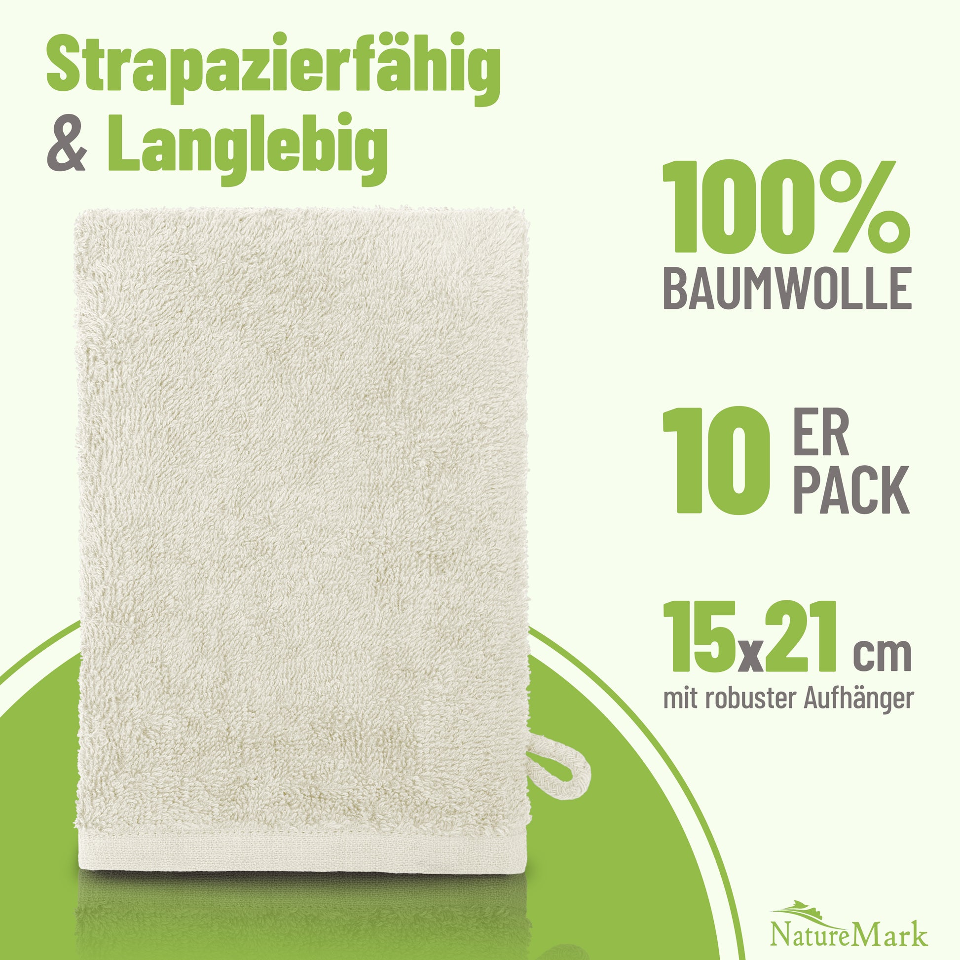 Waschhandschuhe 500 gsm (10er-Set)
