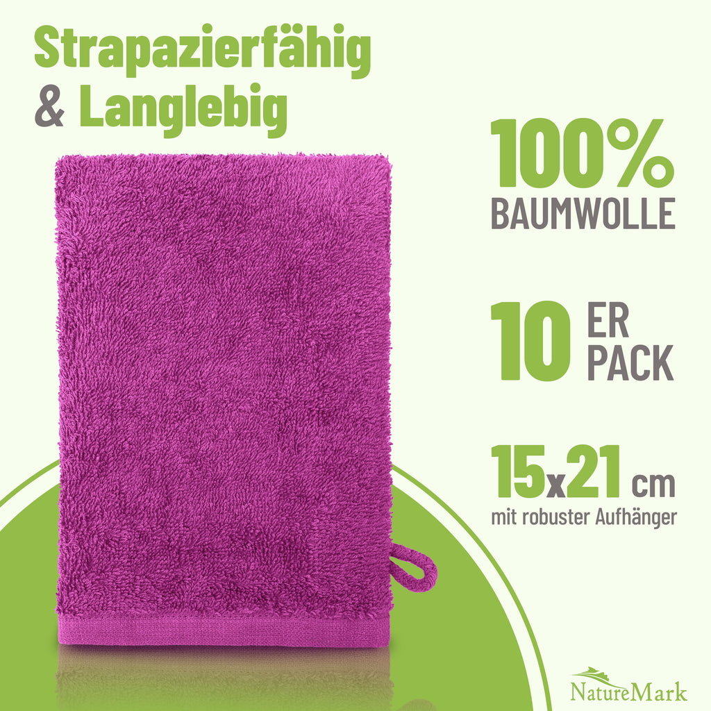 Waschhandschuhe 500 gsm (10er-Set)