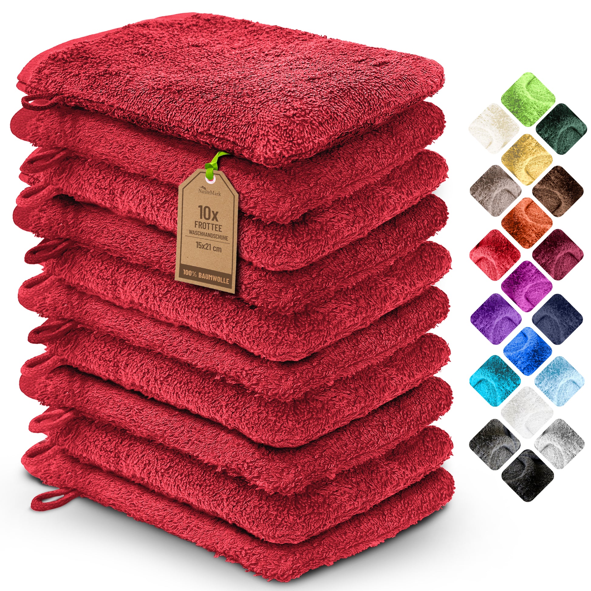 Waschhandschuhe 500 gsm (10er-Set)