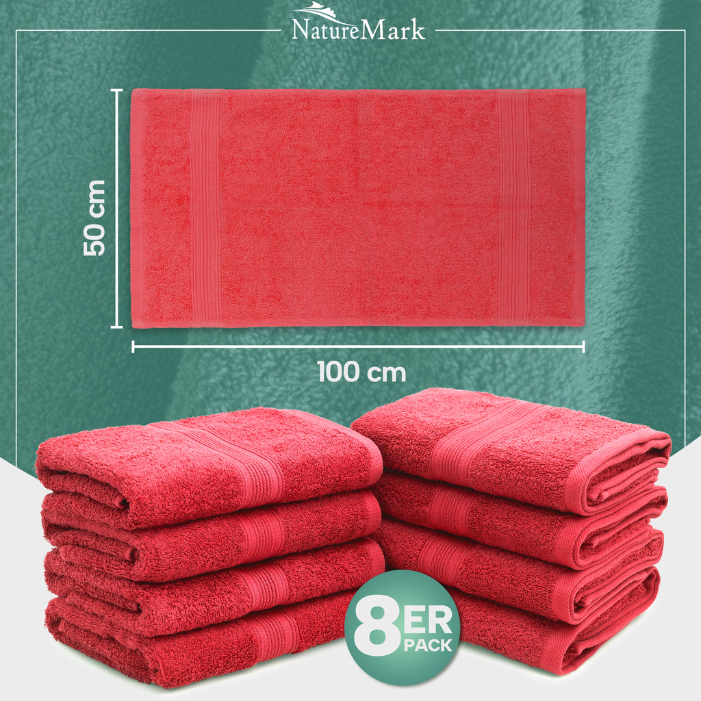 Frottier Handtücher 8er Pack 50x100cm, 100% Baumwolle