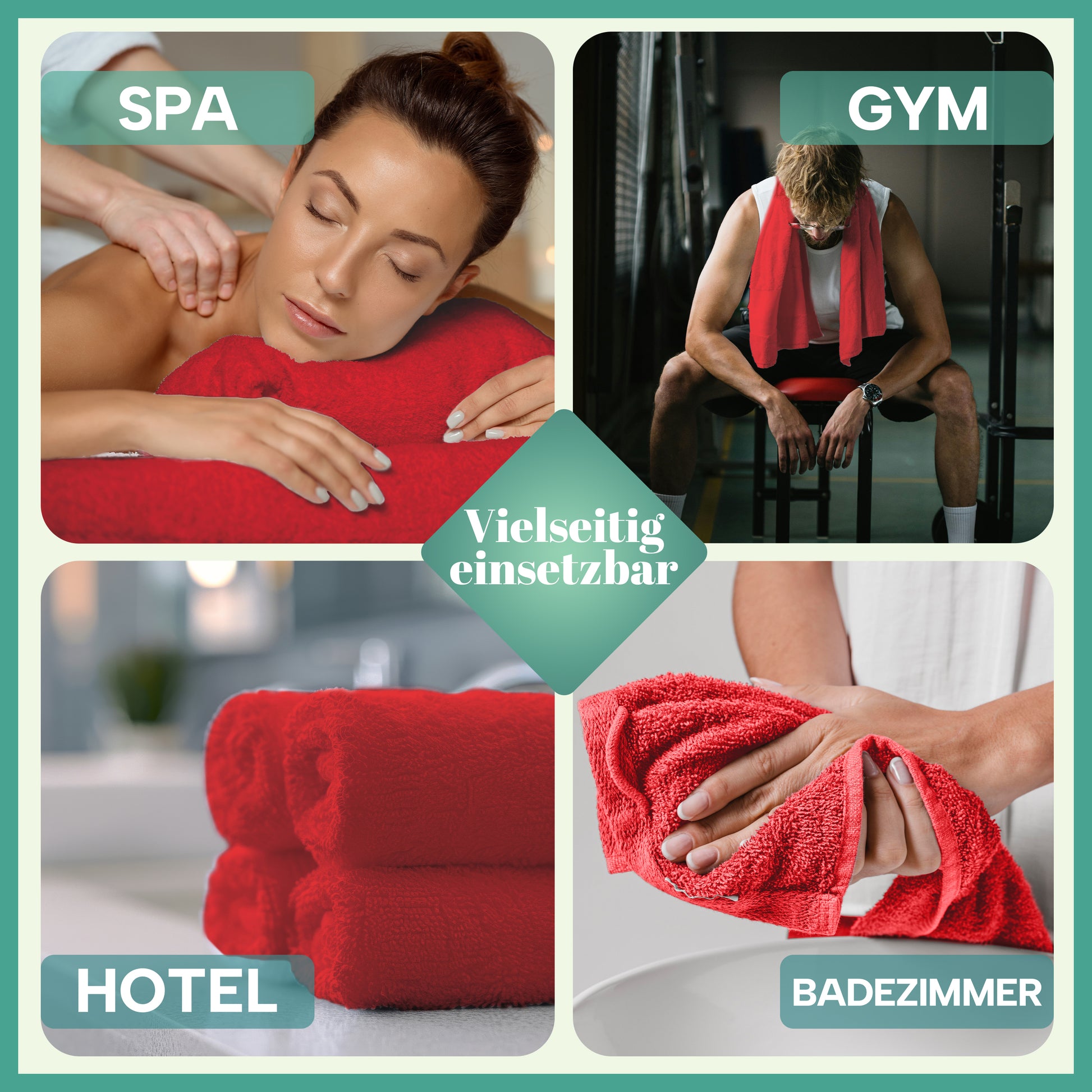 Frottier Handtücher 8er Pack 50x100cm, 100% Baumwolle