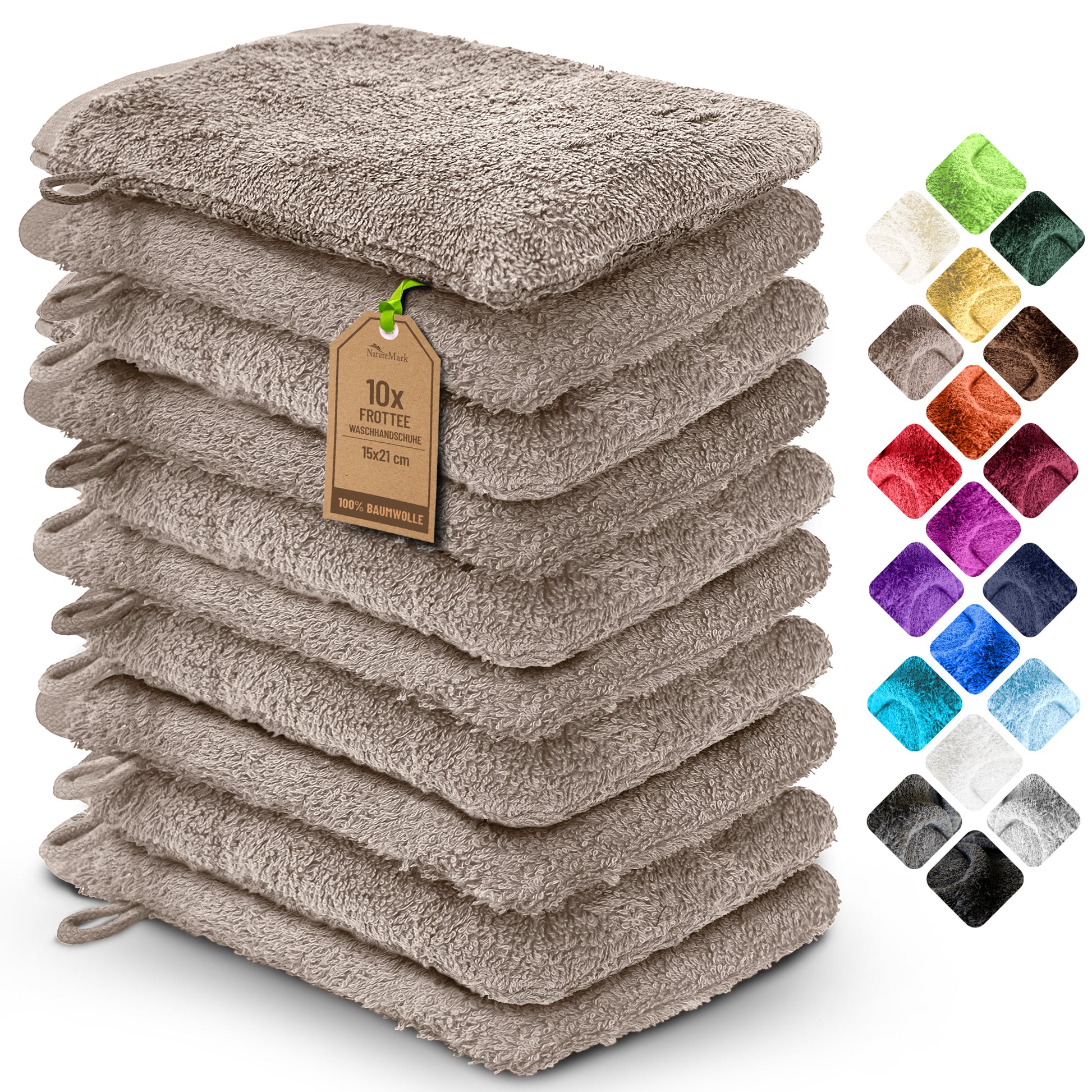 Waschhandschuhe 500 gsm (10er-Set)