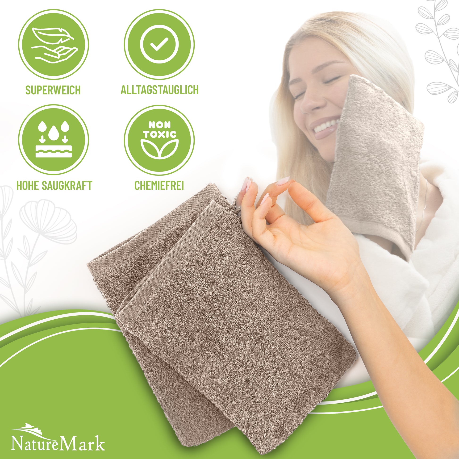 Waschhandschuhe 500 gsm (10er-Set)
