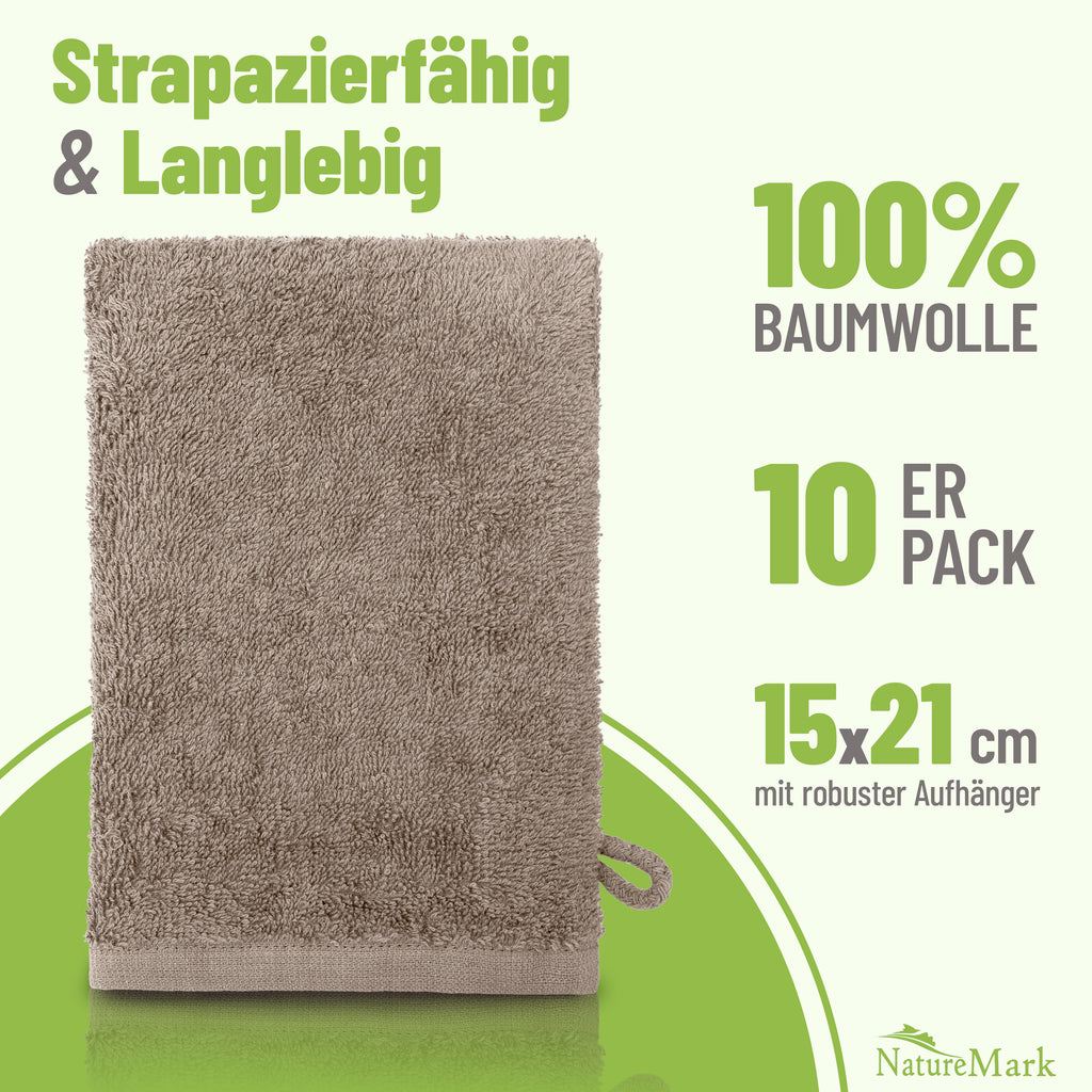 Waschhandschuhe 500 gsm (10er-Set)