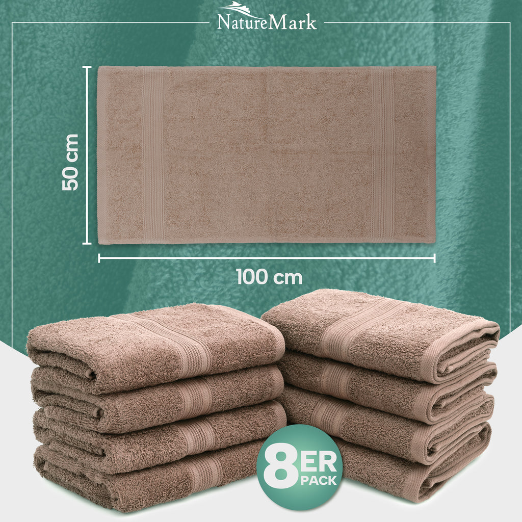 Frottier Handtücher 8er Pack 50x100cm, 100% Baumwolle