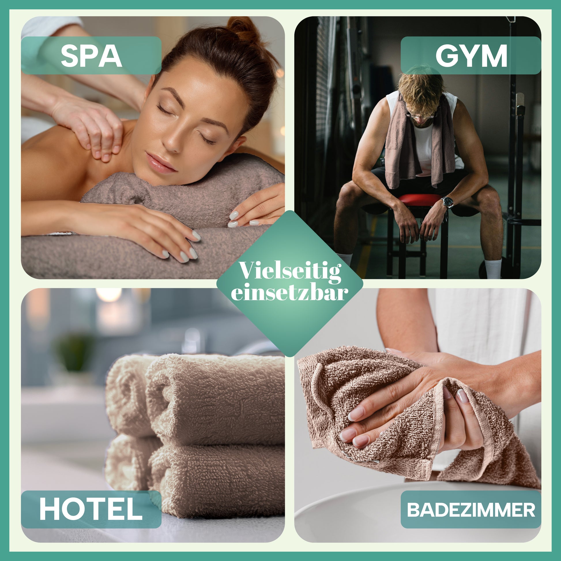 Frottier Handtücher 8er Pack 50x100cm, 100% Baumwolle