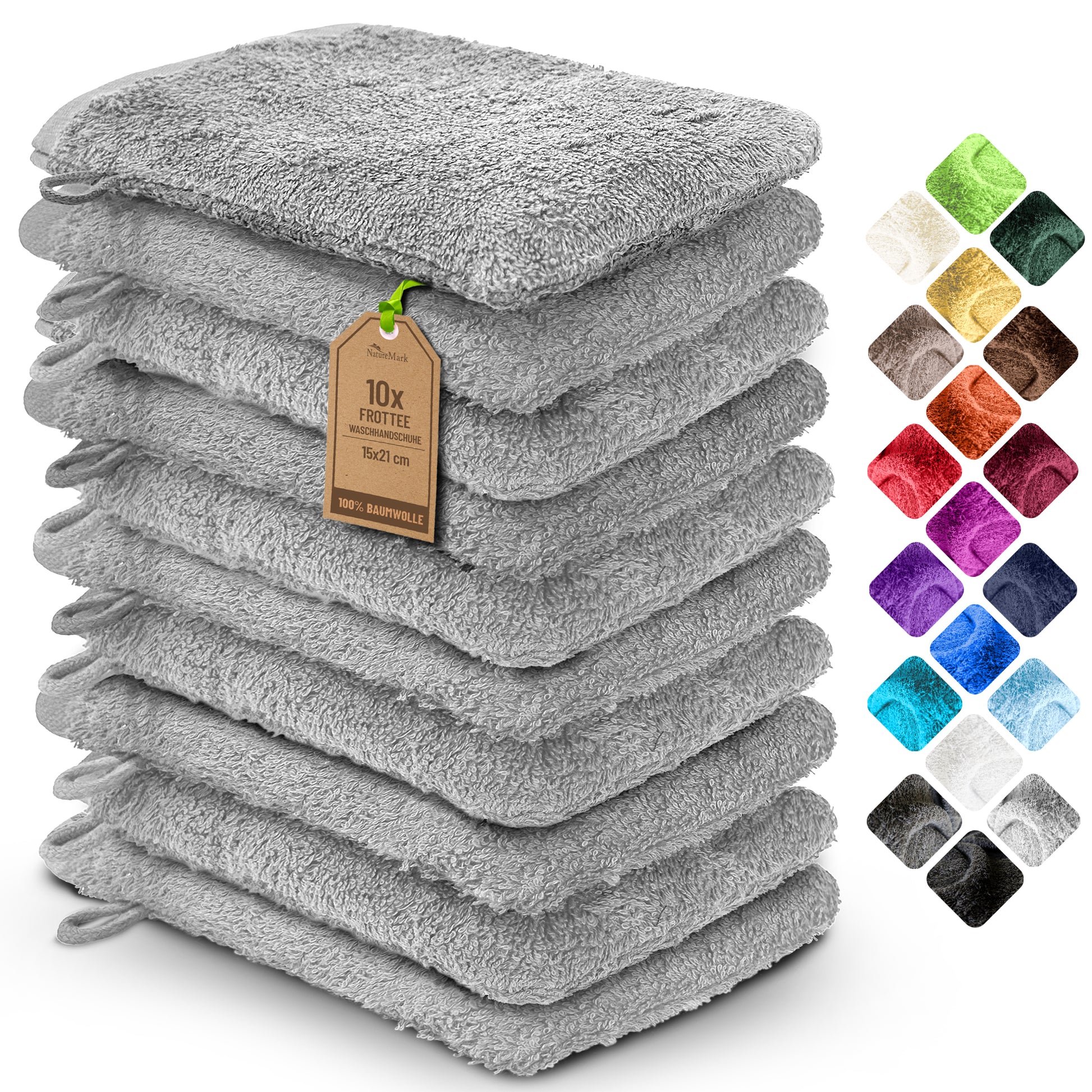 Waschhandschuhe 500 gsm (10er-Set)