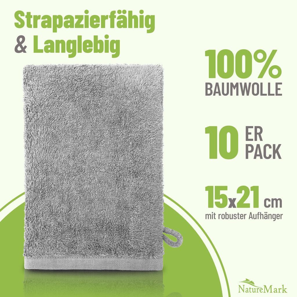 Waschhandschuhe 500 gsm (10er-Set)