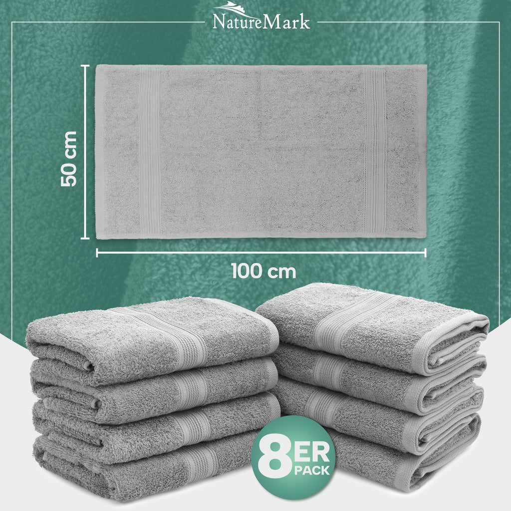 Frottier Handtücher 8er Pack 50x100cm, 100% Baumwolle