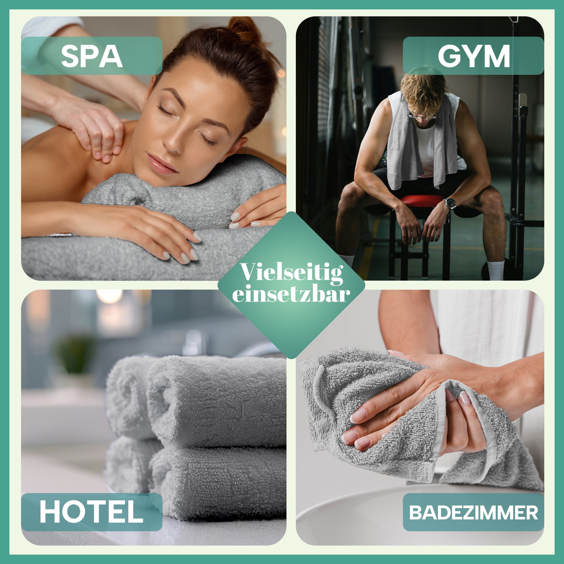 Frottier Handtücher 8er Pack 50x100cm, 100% Baumwolle
