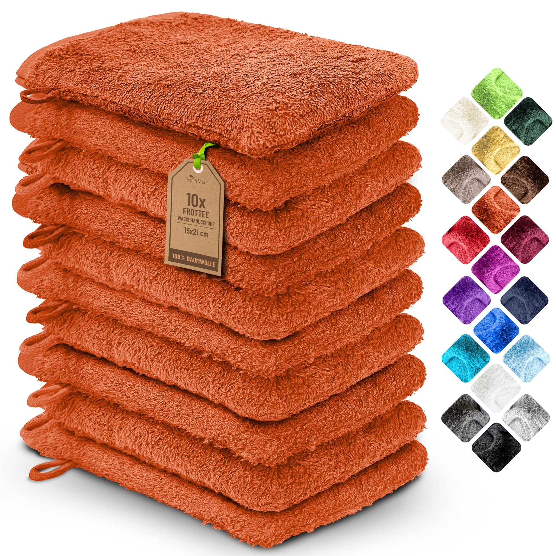 Waschhandschuhe 500 gsm (10er-Set)