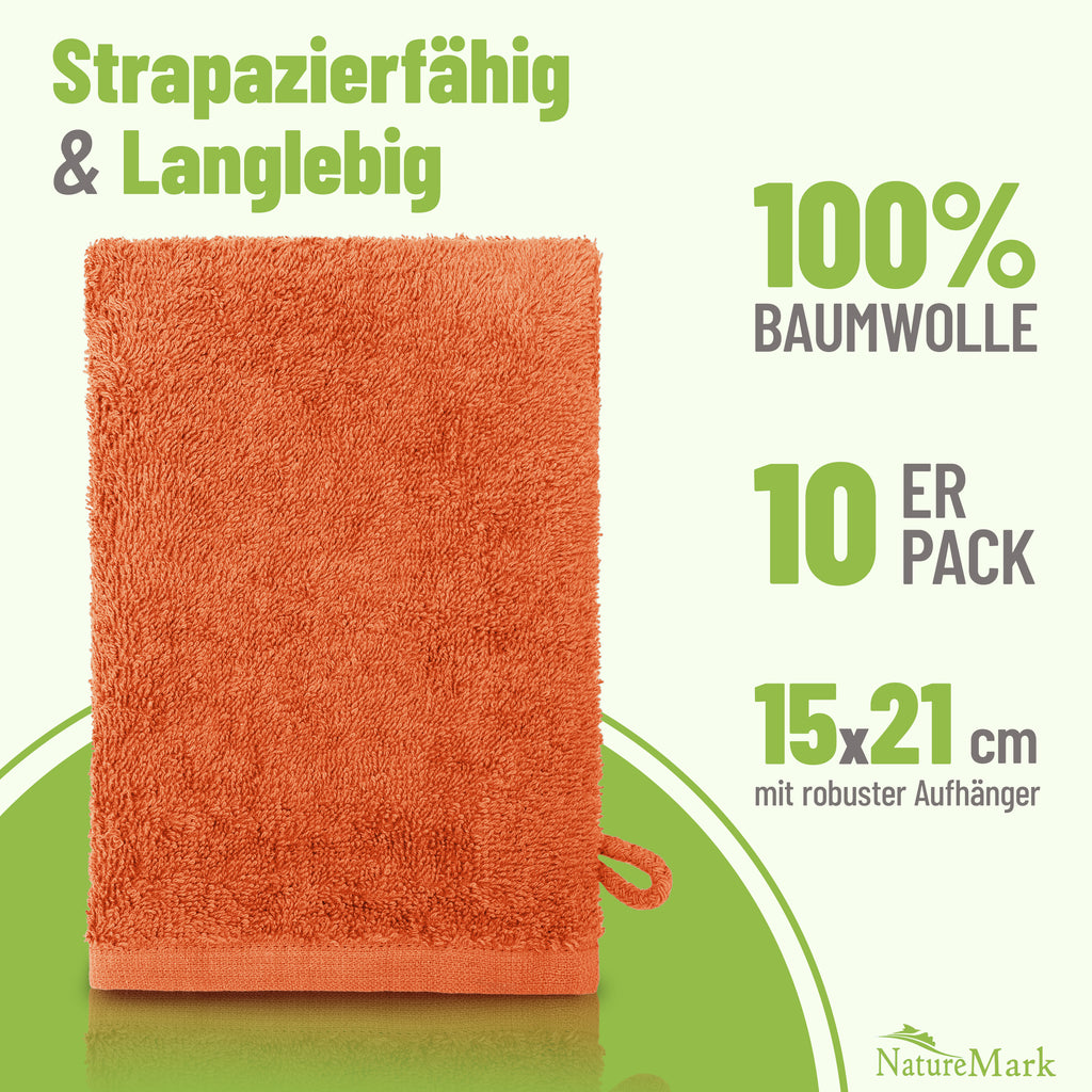 Waschhandschuhe 500 gsm (10er-Set)