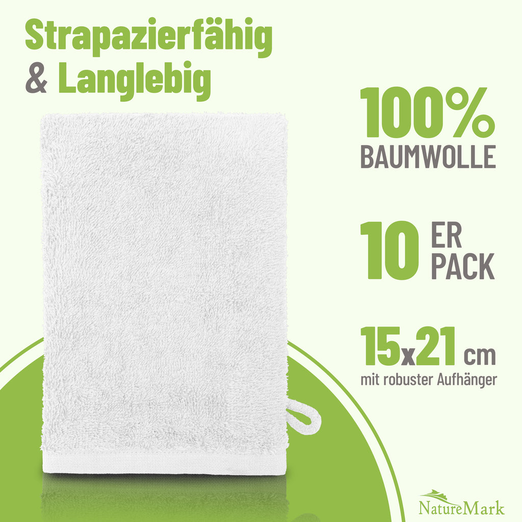 Waschhandschuhe 500 gsm (10er-Set)
