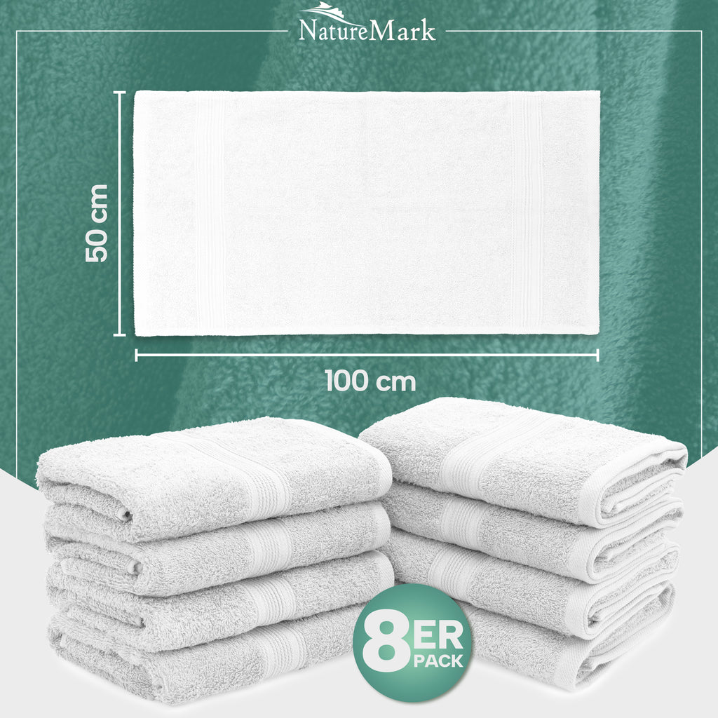Frottier Handtücher 8er Pack 50x100cm, 100% Baumwolle