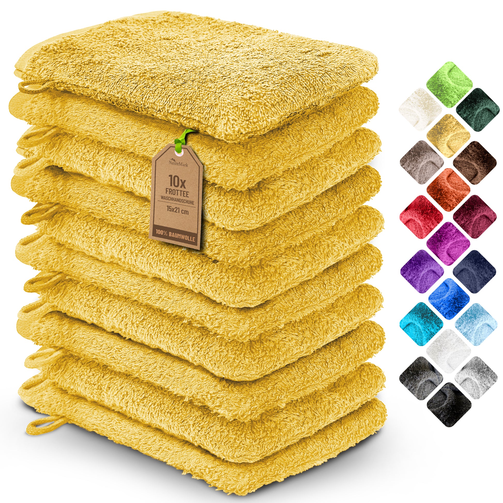 Waschhandschuhe 500 gsm (10er-Set)