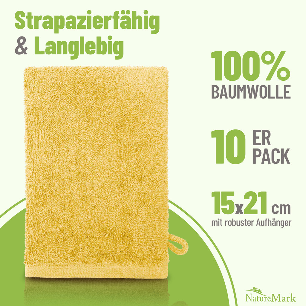 Waschhandschuhe 500 gsm (10er-Set)