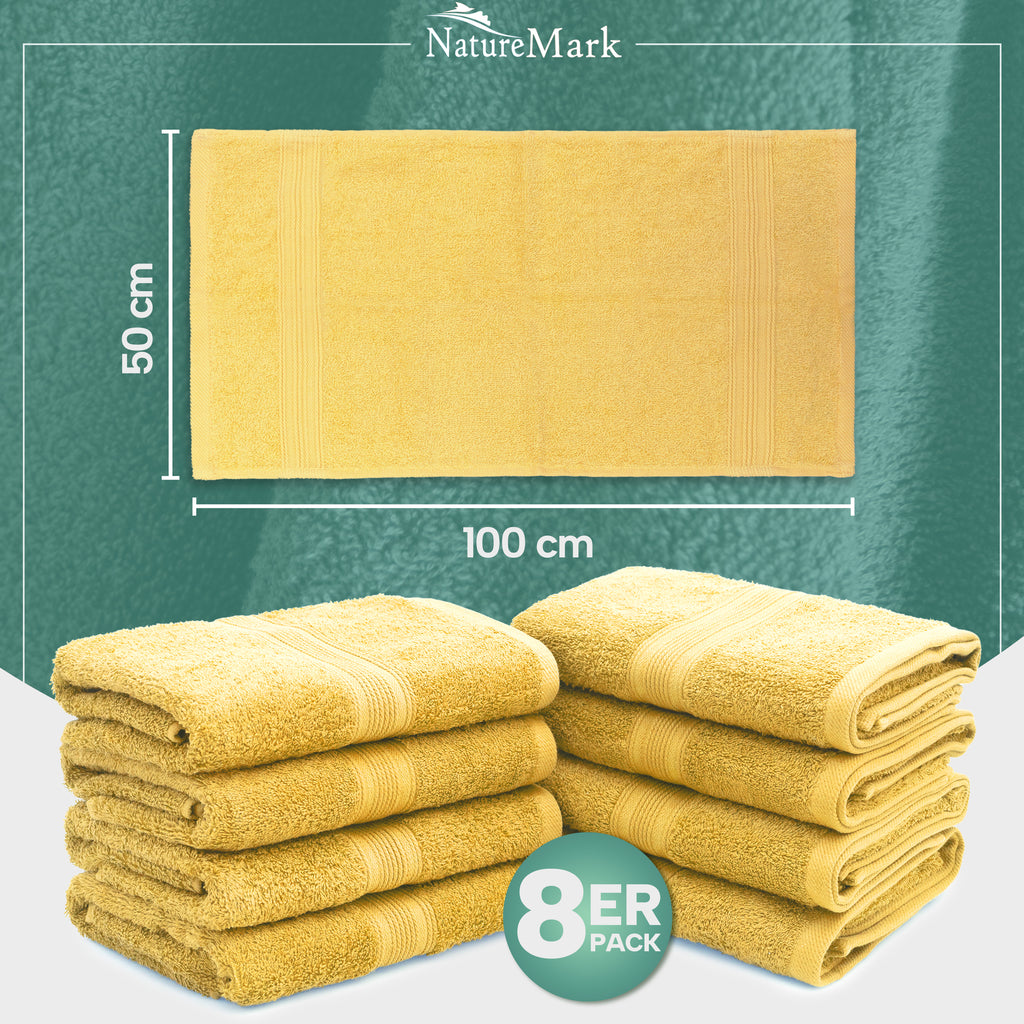 Frottier Handtücher 8er Pack 50x100cm, 100% Baumwolle