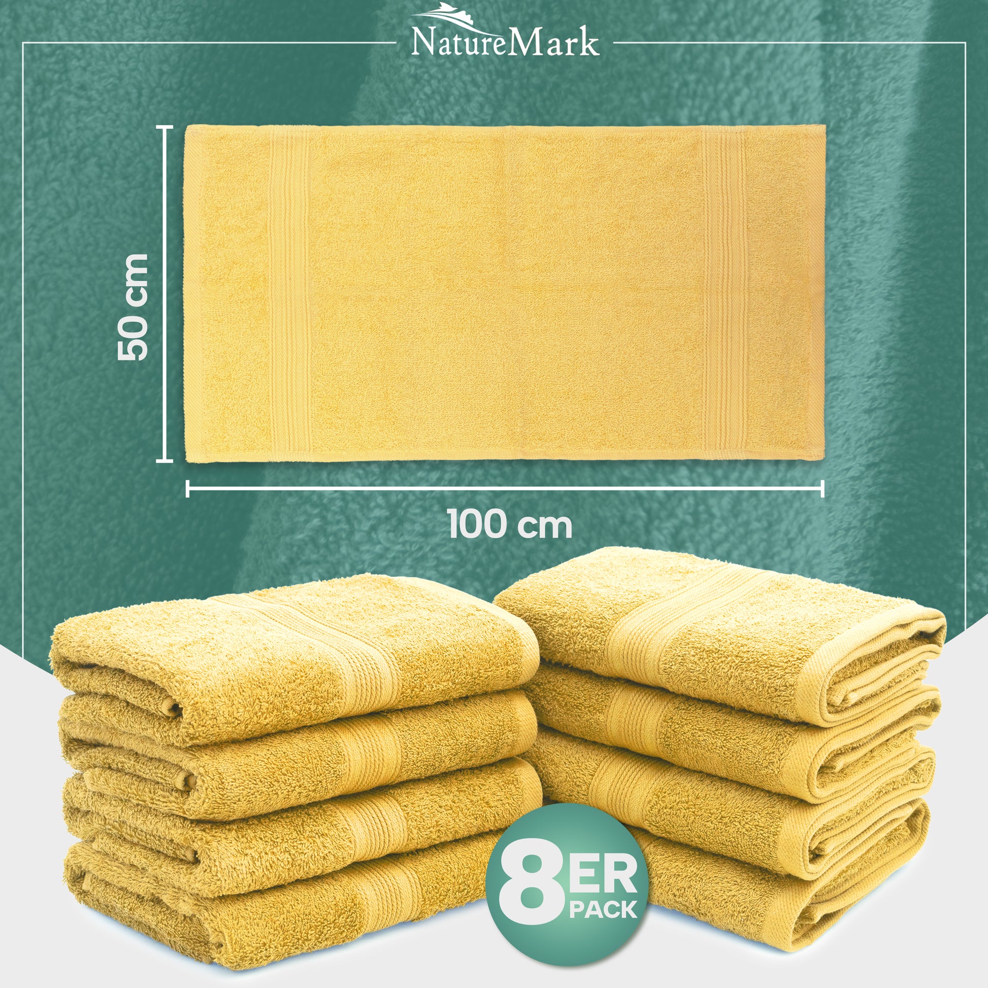 Frottier Handtücher 8er Pack 50x100cm, 100% Baumwolle