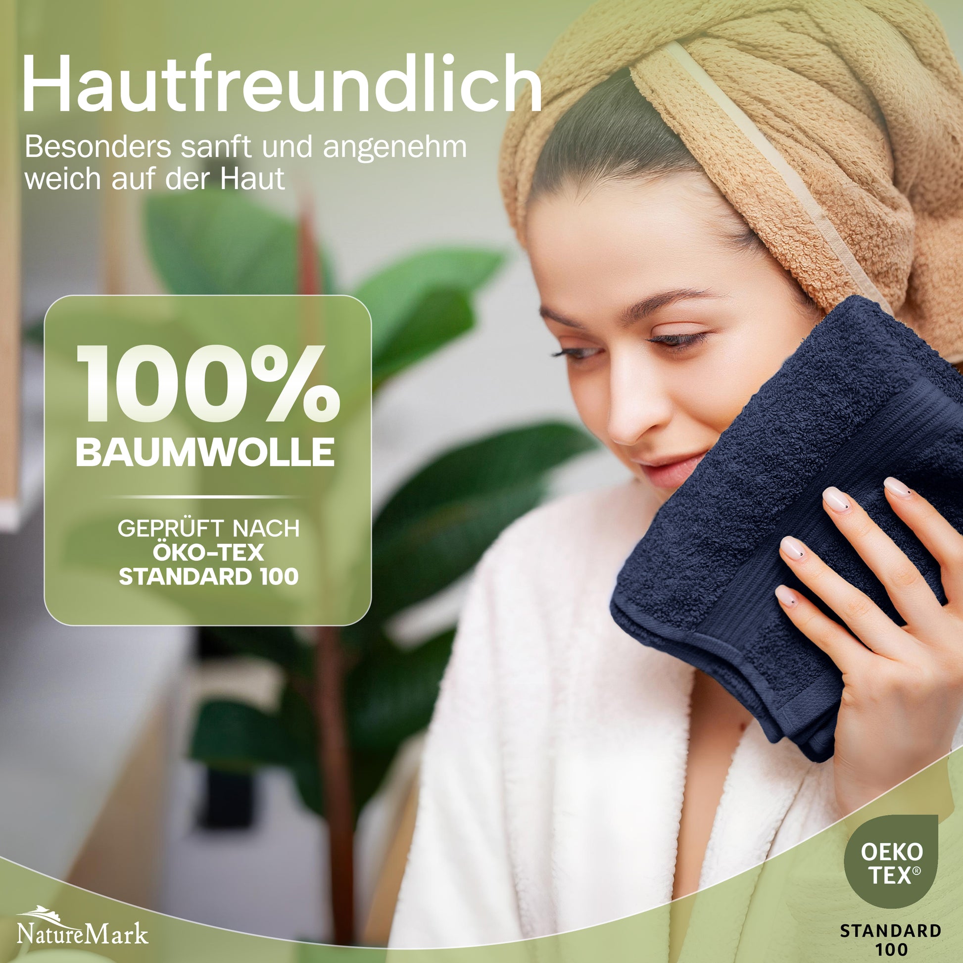 NatureMark Gästetücher – 12er Pack (30x50 cm), 100% Baumwolle, Oeko-Tex Zertifiziert, weich, saugfähig und pflegeleicht – Für Bad, Gäste & Spa – Anthrazit/Grau