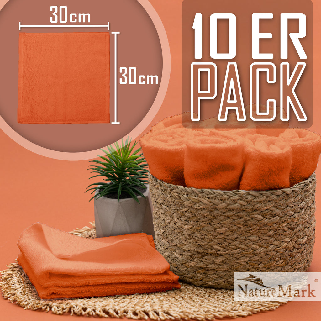 Frottier Seiftücher 10er Pack 30x30cm, 100% Baumwolle