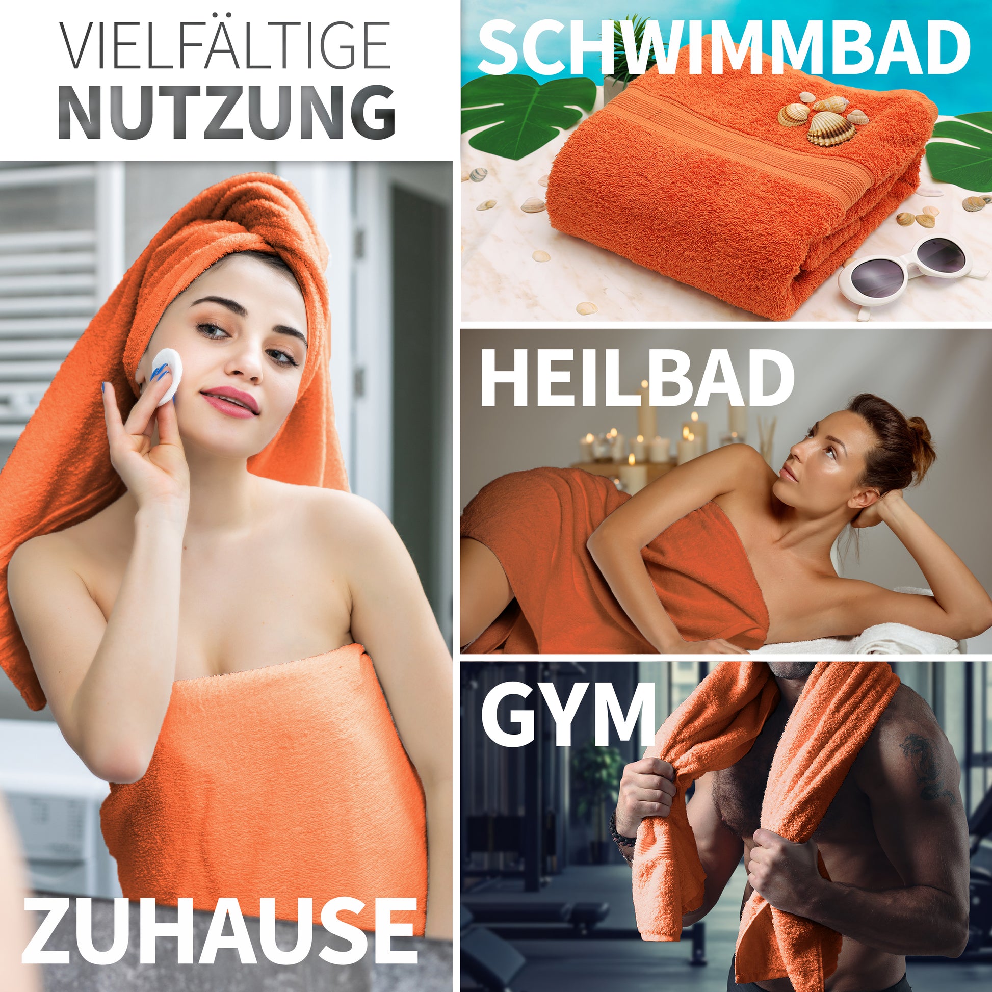 NatureMark 2er Pack DUSCHTÜCHER Premium Qualität 70x140cm DUSCHTUCH Dusch-Handtuch Doppelpack