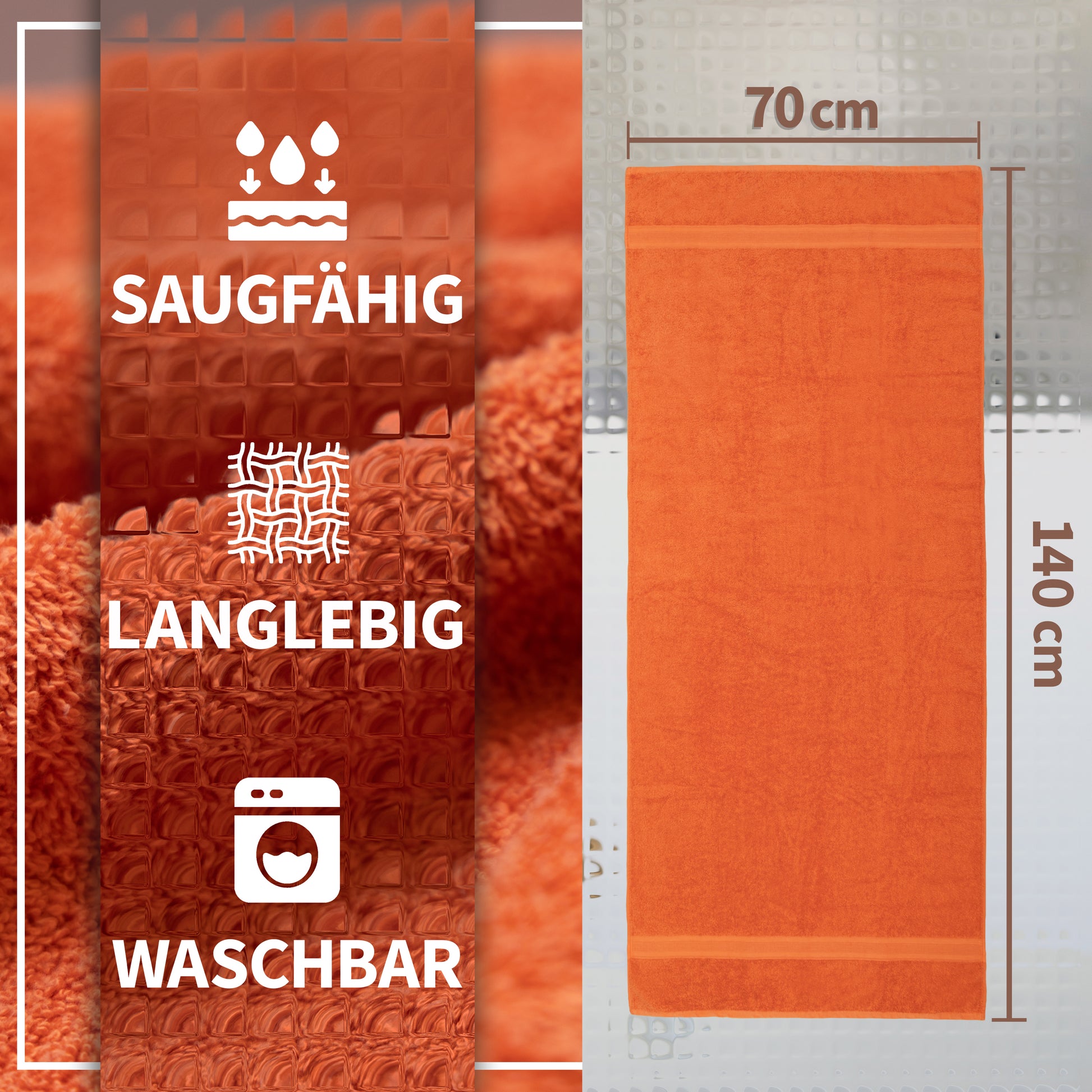 NatureMark 2er Pack DUSCHTÜCHER Premium Qualität 70x140cm DUSCHTUCH Dusch-Handtuch Doppelpack