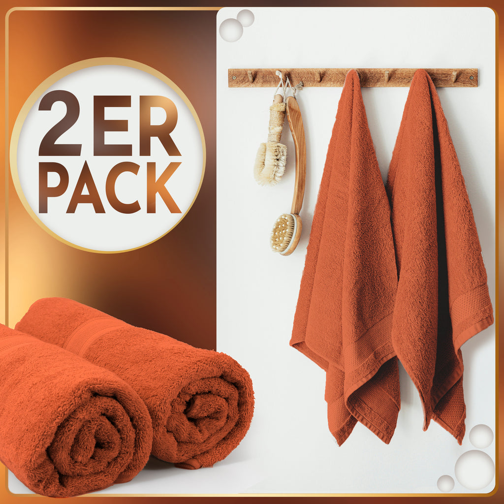 NatureMark 2er Pack SAUNATÜCHER Premium Qualität 80x200cm SAUNATUCH Sauna-Handtuch 100% Baumwolle Farbe: Schwarz
