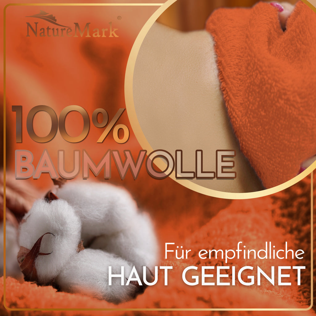 NatureMark 2er Pack SAUNATÜCHER Premium Qualität 80x200cm SAUNATUCH Sauna-Handtuch 100% Baumwolle Farbe: Schwarz