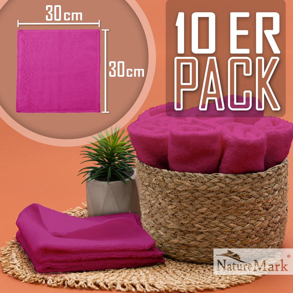 Frottier Seiftücher 10er Pack 30x30cm, 100% Baumwolle