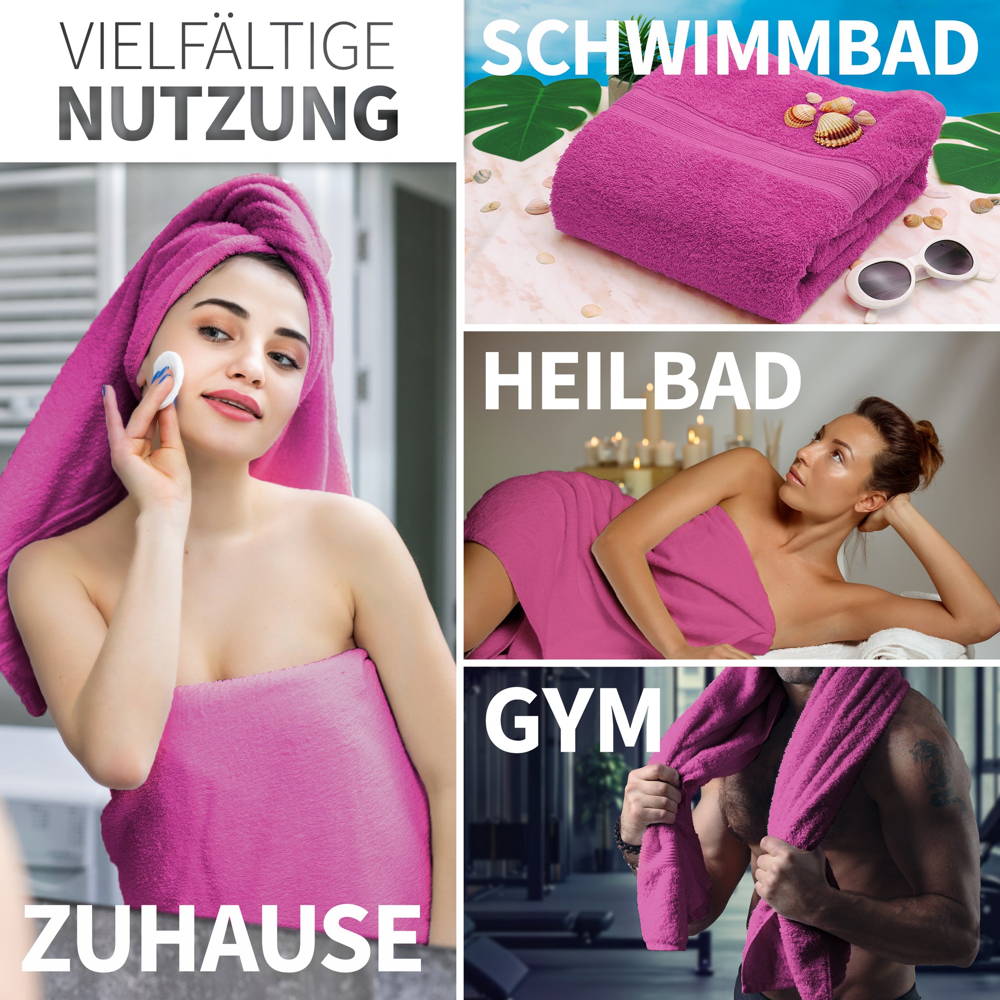NatureMark 2er Pack DUSCHTÜCHER Premium Qualität 70x140cm DUSCHTUCH Dusch-Handtuch Doppelpack