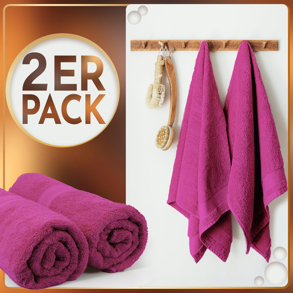 NatureMark 2er Pack SAUNATÜCHER Premium Qualität 80x200cm SAUNATUCH Sauna-Handtuch 100% Baumwolle Farbe: Schwarz