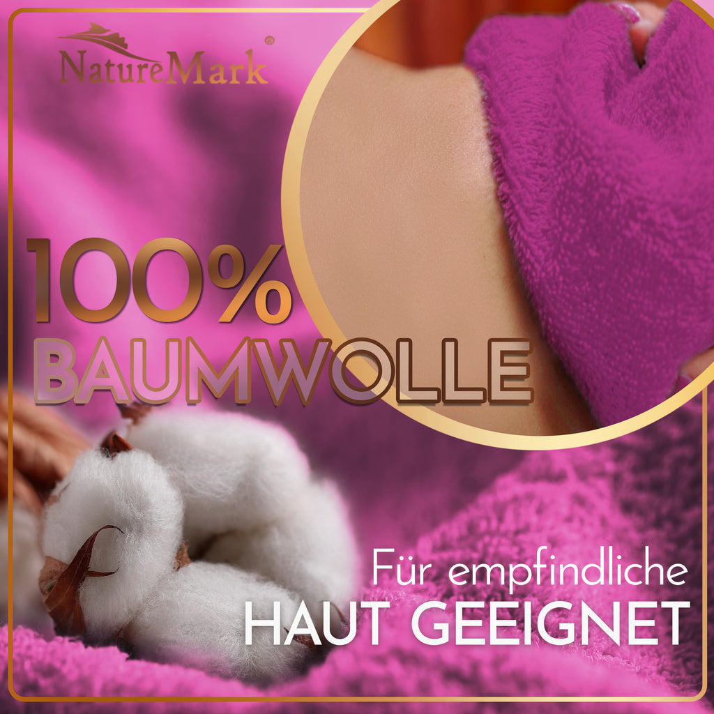 NatureMark 2er Pack SAUNATÜCHER Premium Qualität 80x200cm SAUNATUCH Sauna-Handtuch 100% Baumwolle Farbe: Schwarz