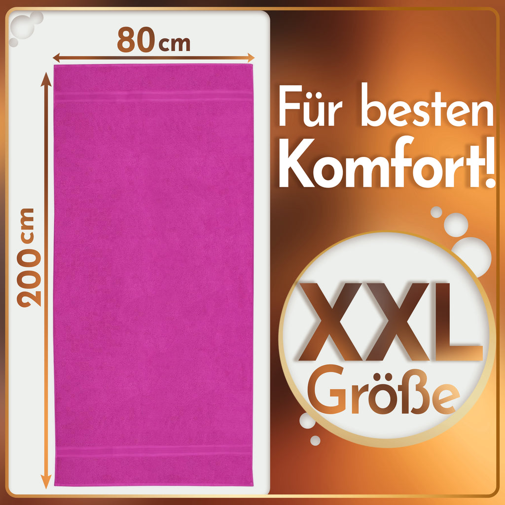 NatureMark 2er Pack SAUNATÜCHER Premium Qualität 80x200cm SAUNATUCH Sauna-Handtuch 100% Baumwolle Farbe: Schwarz