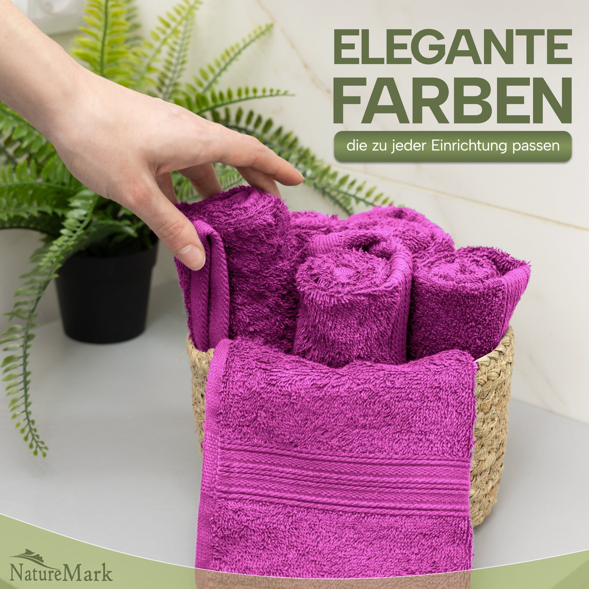 NatureMark Gästetücher – 12er Pack (30x50 cm), 100% Baumwolle, Oeko-Tex Zertifiziert, weich, saugfähig und pflegeleicht – Für Bad, Gäste & Spa – Anthrazit/Grau
