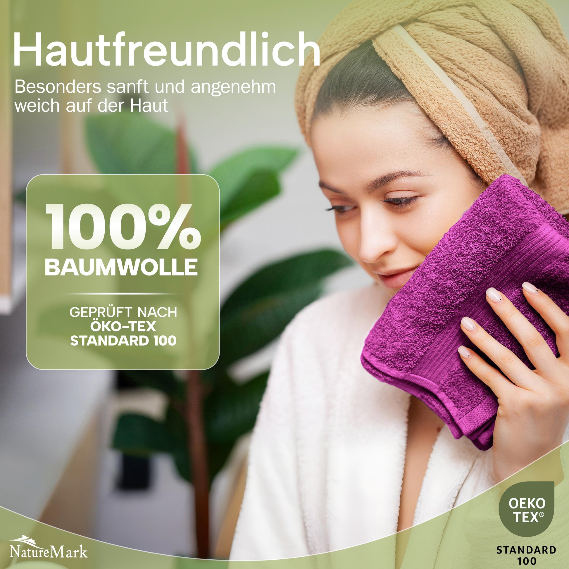 NatureMark Gästetücher – 12er Pack (30x50 cm), 100% Baumwolle, Oeko-Tex Zertifiziert, weich, saugfähig und pflegeleicht – Für Bad, Gäste & Spa – Anthrazit/Grau