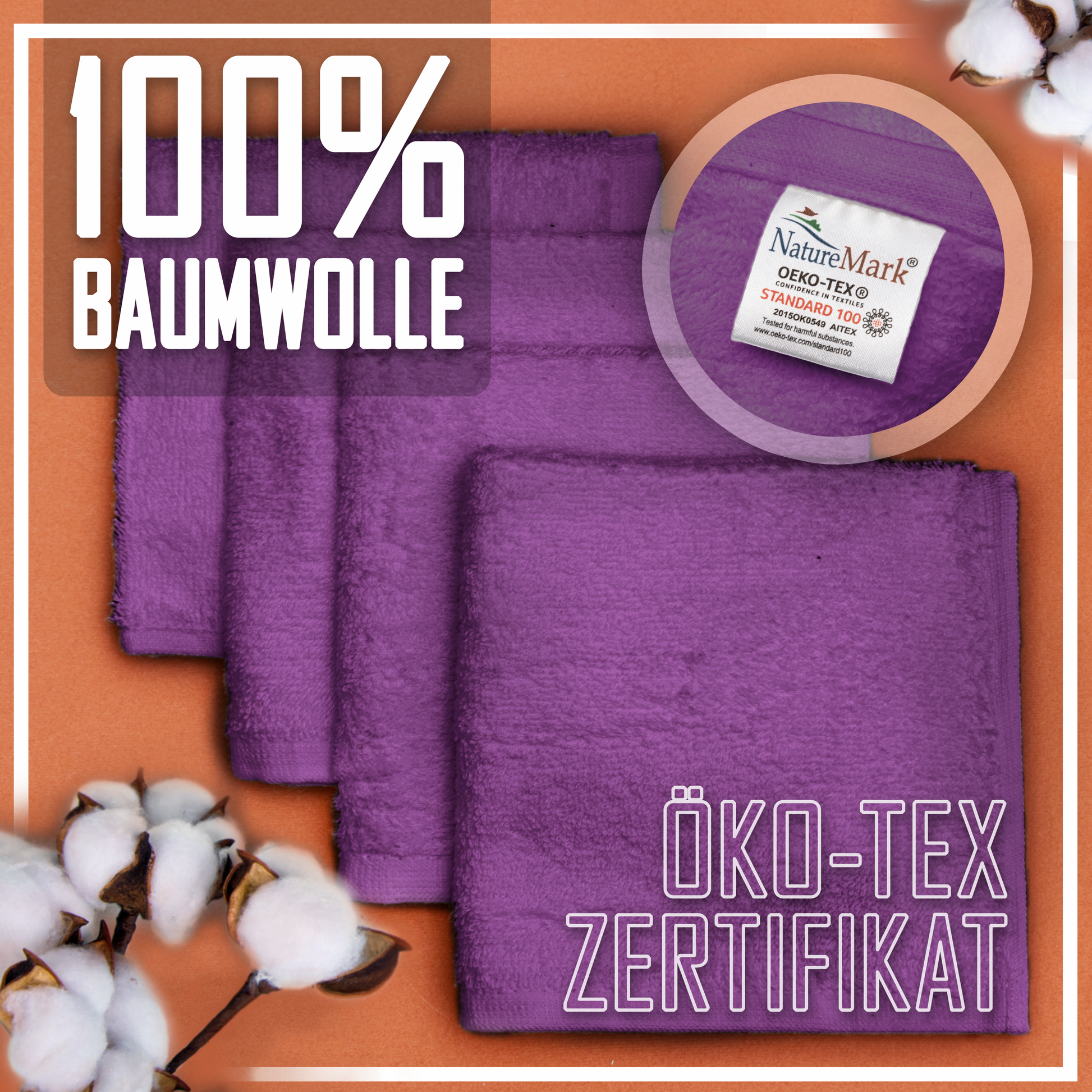 Frottier Seiftücher 10er Pack 30x30cm, 100% Baumwolle