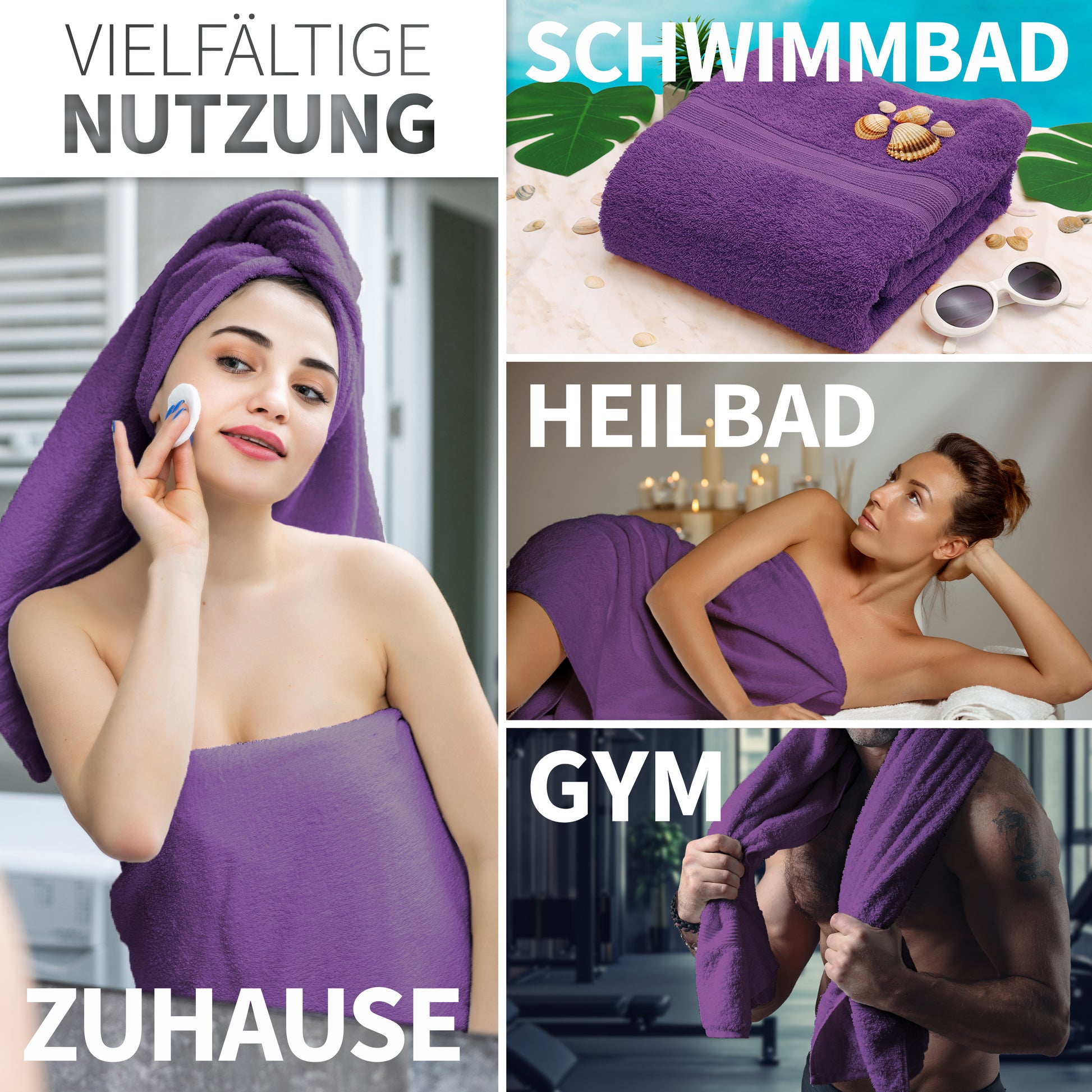 NatureMark 2er Pack DUSCHTÜCHER Premium Qualität 70x140cm DUSCHTUCH Dusch-Handtuch Doppelpack