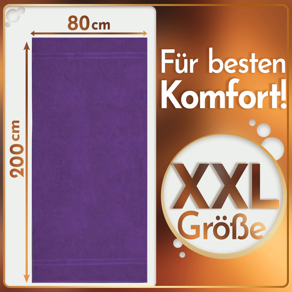 NatureMark 2er Pack SAUNATÜCHER Premium Qualität 80x200cm SAUNATUCH Sauna-Handtuch 100% Baumwolle Farbe: Schwarz