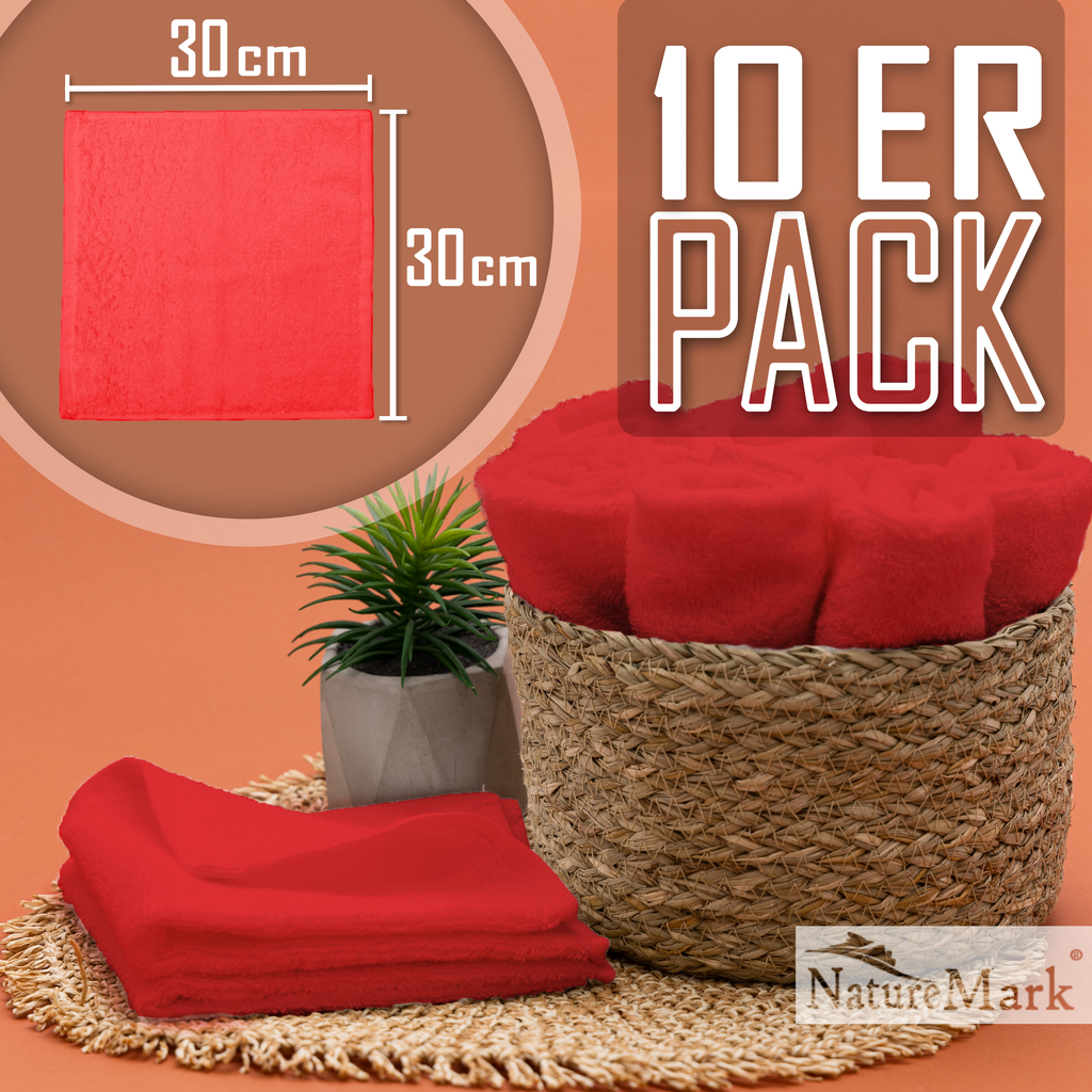 Frottier Seiftücher 10er Pack 30x30cm, 100% Baumwolle