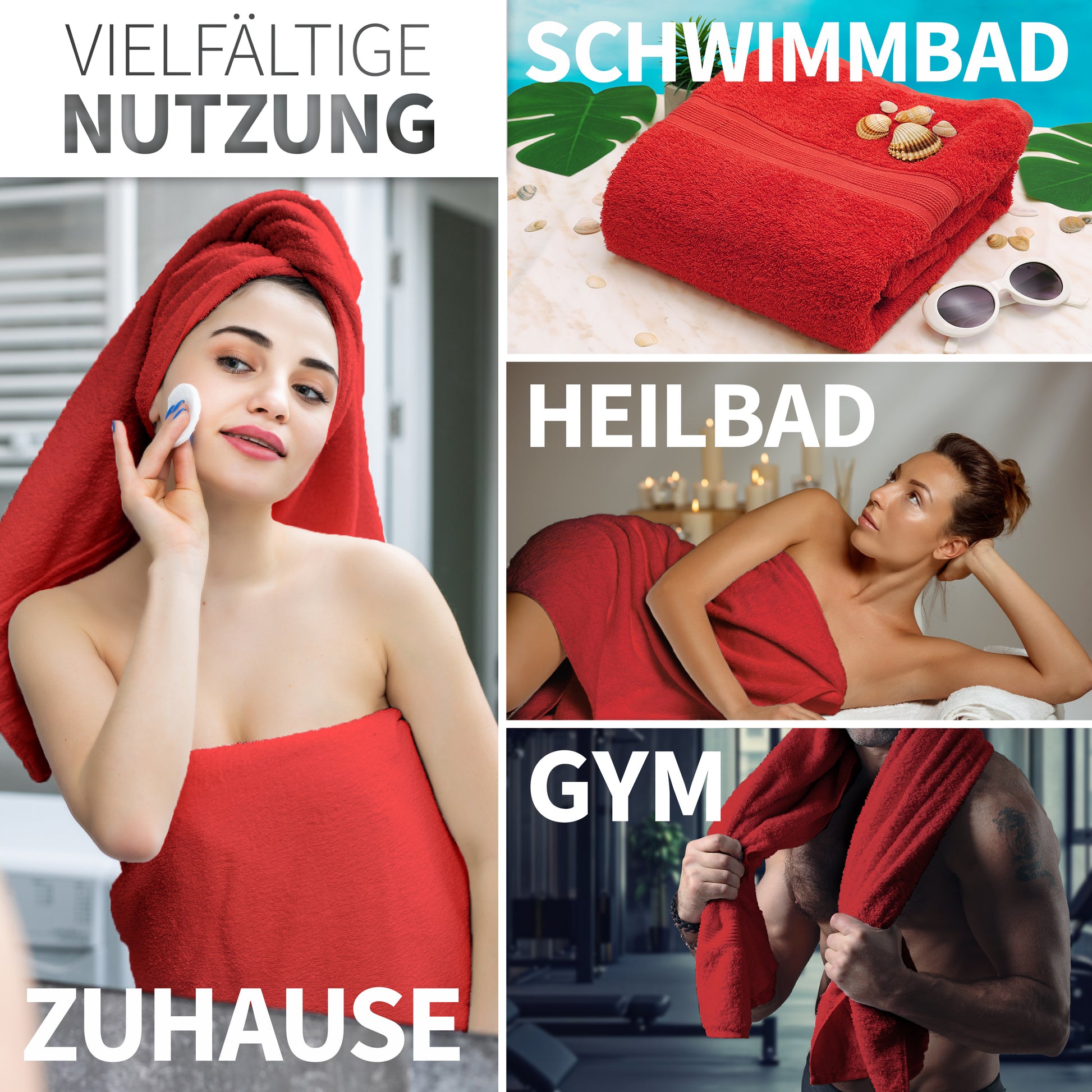 NatureMark 2er Pack DUSCHTÜCHER Premium Qualität 70x140cm DUSCHTUCH Dusch-Handtuch Doppelpack
