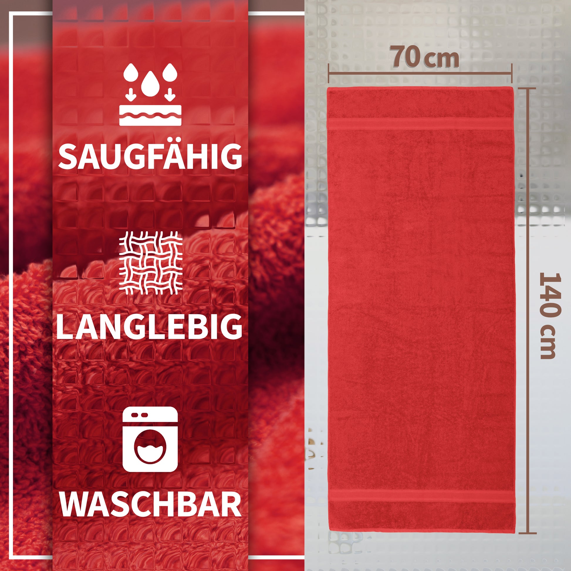 NatureMark 2er Pack DUSCHTÜCHER Premium Qualität 70x140cm DUSCHTUCH Dusch-Handtuch Doppelpack